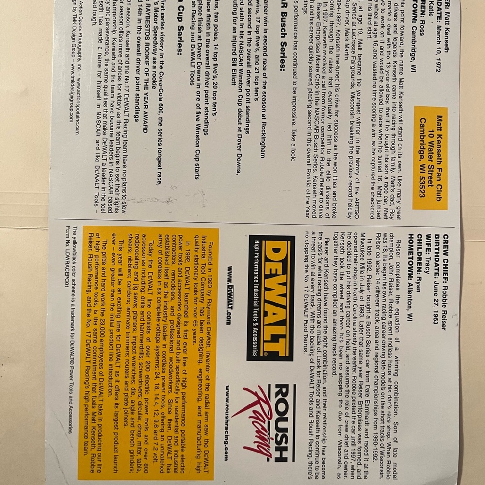 Dewalt Nascar Racing Poster View 3